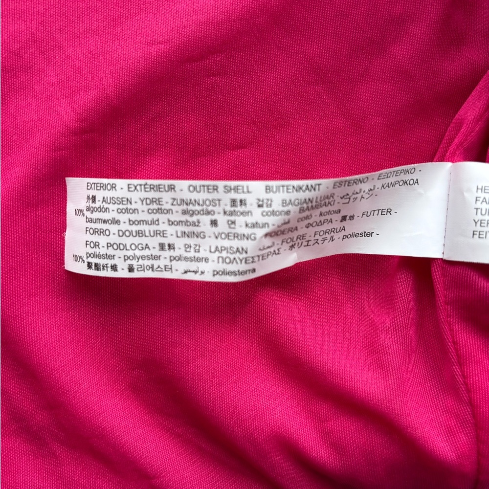 ZARA  Fuchsia Pink Textured Cropped Jacket with Rhinestone Buttons Size Small - Picture 9 of 15